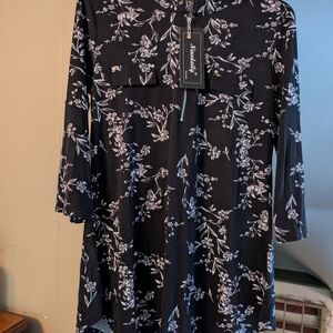 Black Floral Long Sleeve Dress